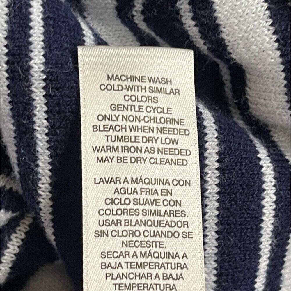 Chico's Pullover Sweater Women Size L (2) Blue White Polka Dot Striped - Picture 7 of 8